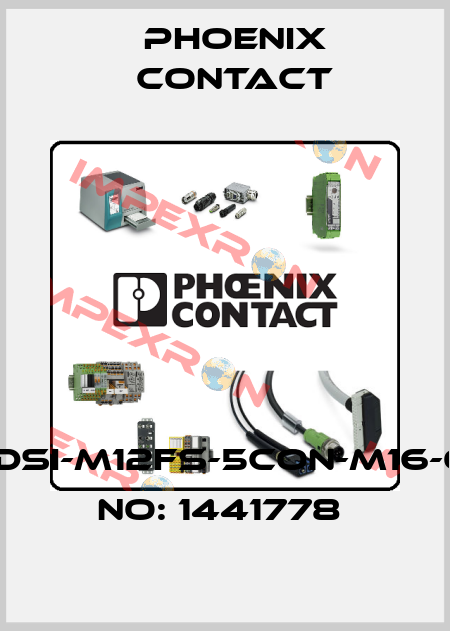 SACC-DSI-M12FS-5CON-M16-ORDER NO: 1441778  Phoenix Contact