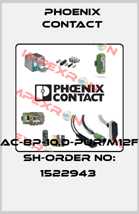 SAC-8P-10,0-PUR/M12FR SH-ORDER NO: 1522943  Phoenix Contact