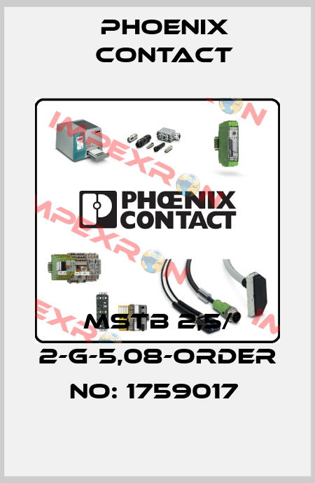 MSTB 2,5/ 2-G-5,08-ORDER NO: 1759017  Phoenix Contact