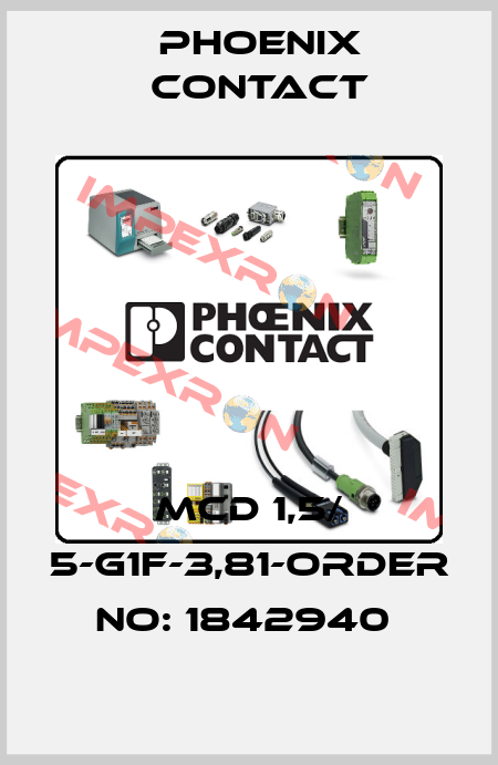 MCD 1,5/ 5-G1F-3,81-ORDER NO: 1842940  Phoenix Contact