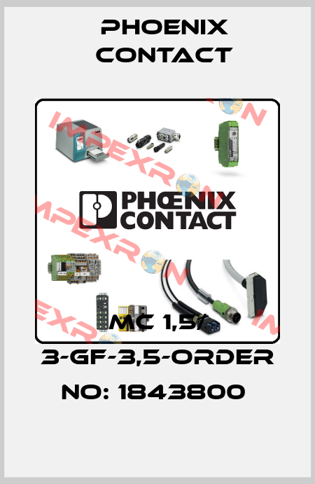 MC 1,5/ 3-GF-3,5-ORDER NO: 1843800  Phoenix Contact