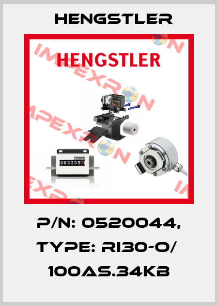 p/n: 0520044, Type: RI30-O/  100AS.34KB Hengstler