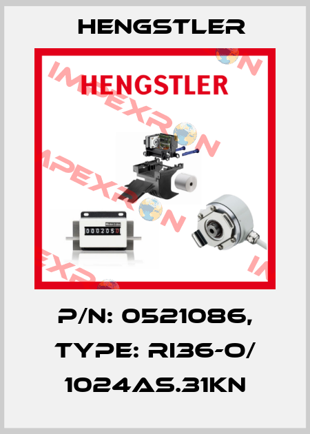 p/n: 0521086, Type: RI36-O/ 1024AS.31KN Hengstler