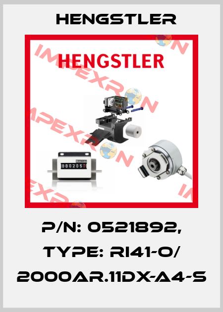 p/n: 0521892, Type: RI41-O/ 2000AR.11DX-A4-S Hengstler
