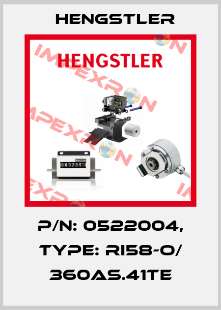 p/n: 0522004, Type: RI58-O/ 360AS.41TE Hengstler