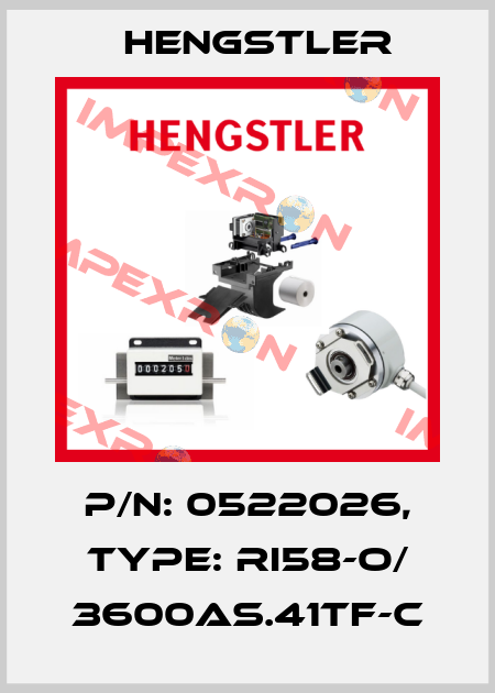 p/n: 0522026, Type: RI58-O/ 3600AS.41TF-C Hengstler
