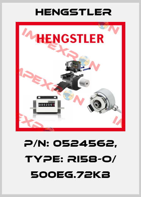 p/n: 0524562, Type: RI58-O/ 500EG.72KB Hengstler