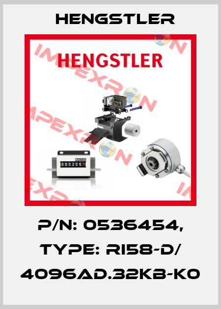 p/n: 0536454, Type: RI58-D/ 4096AD.32KB-K0 Hengstler
