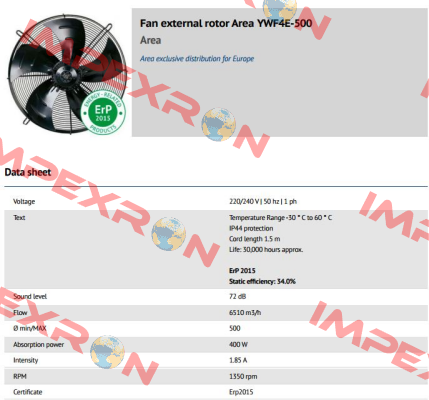 YWF4E-500 (VENT-RE-AXIAL-ASP-D500-4P-1PH AREA   ERP2015)  Weiguang