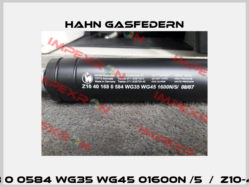 Z 10 40 0168 0 0584 WG35 WG45 01600N /5  /  Z10-40ST-00605 Hahn Gasfedern