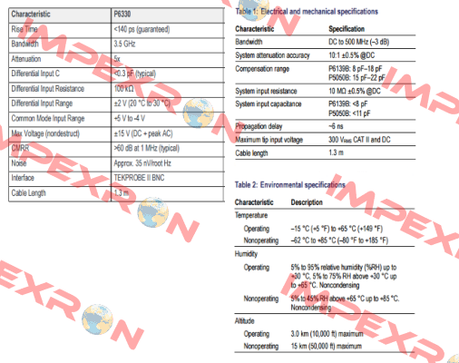 P6330 - obsolete, to find a replacement please specify the model of the oscilloscope Tektronix