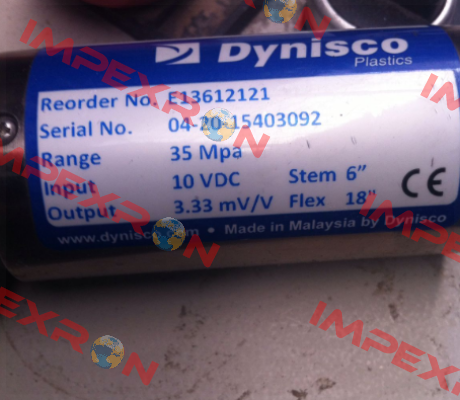 Model: E13612121    (ECHO-MV3-MPA-R21-UNF-HIR-S06-F18-NTR)  Dynisco