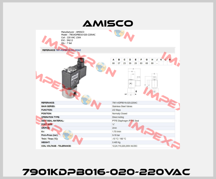 7901KDPB016-020-220VAC  Amisco