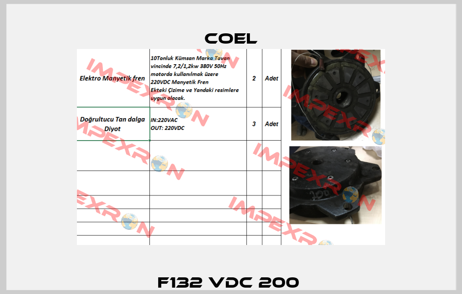 F132 VDC 200  Coel