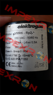 VMR6-Rp2 - 230VAC - 360mbar Elektrogas