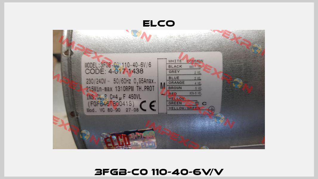 3FGB-C0 110-40-6V/V Elco