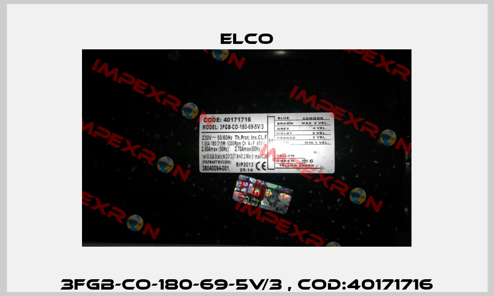 3FGB-CO-180-69-5V/3 , Cod:40171716 Elco