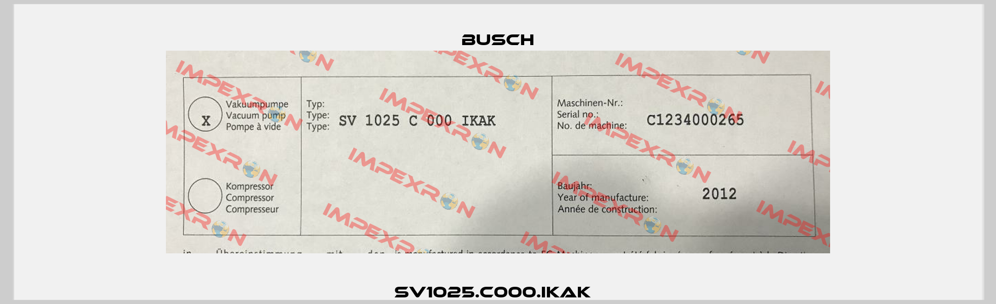 SV1025.C000.IKAK   Busch