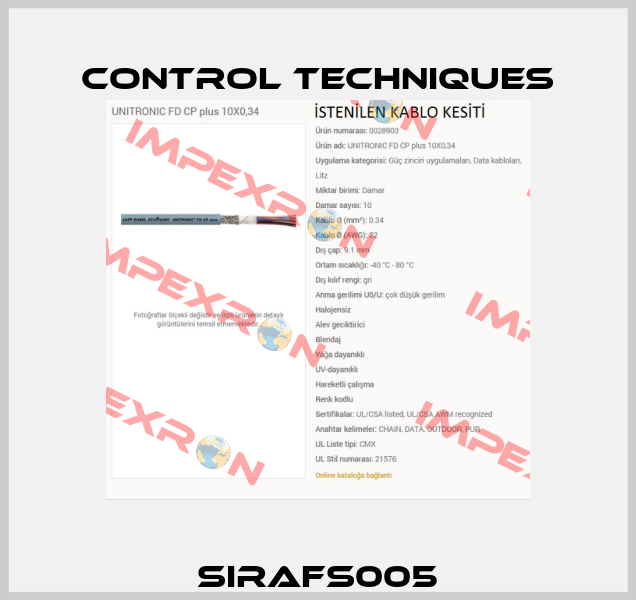 SIRAFS005 Control Techniques