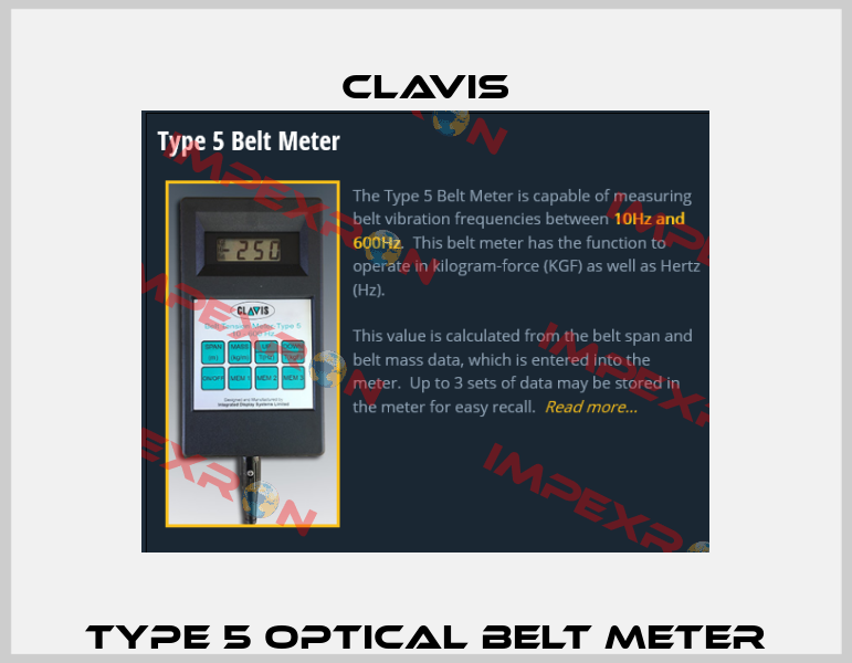 Type 5 optical belt meter Clavis