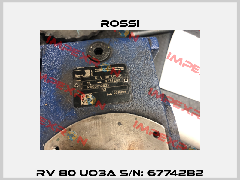 RV 80 UO3A S/N: 6774282 Rossi