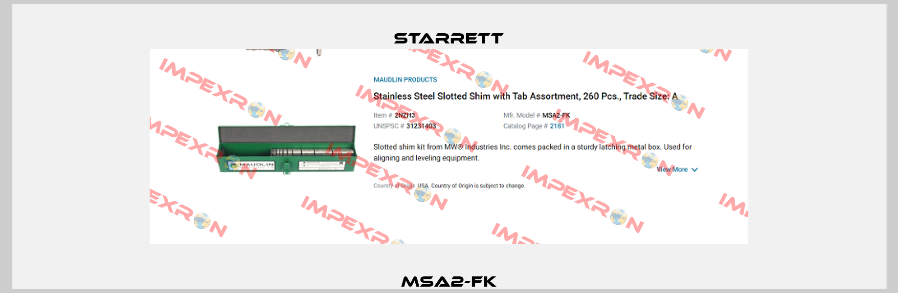 MSA2-FK Starrett