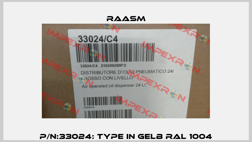 P/N:33024: Type in Gelb RAL 1004 Raasm