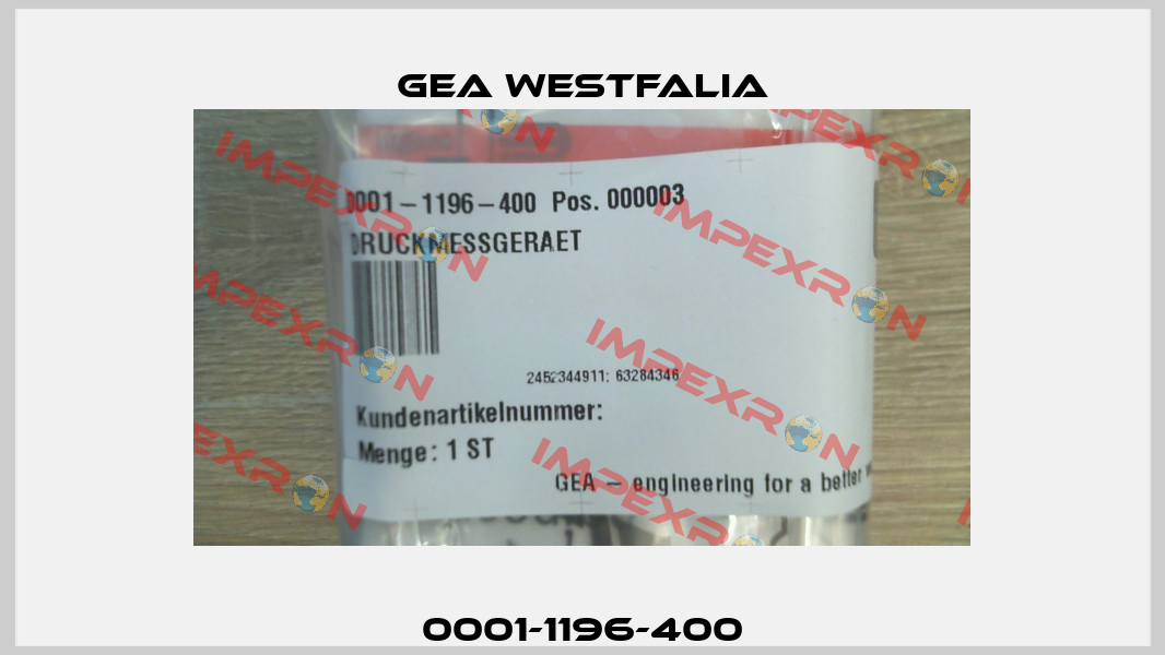0001-1196-400 Gea Westfalia