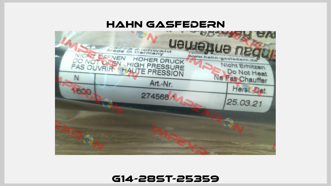 G14-28ST-25359 Hahn Gasfedern