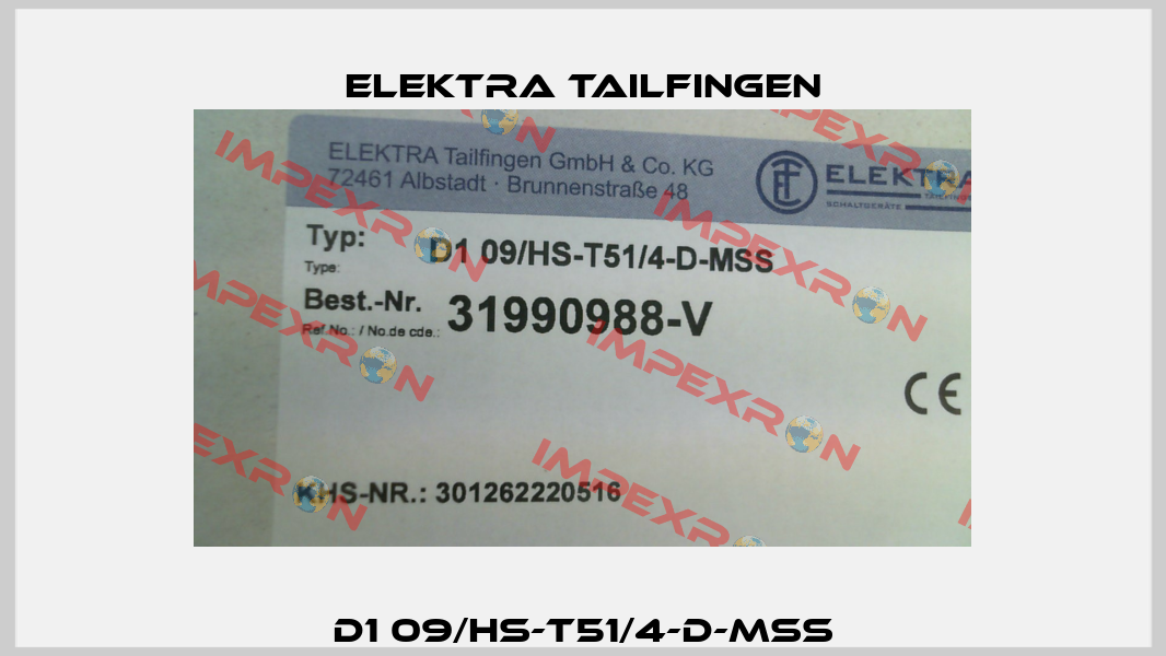D1 09/HS-T51/4-D-MSS Elektra Tailfingen