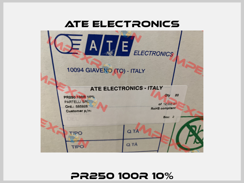 PR250 100R 10% ATE Electronics