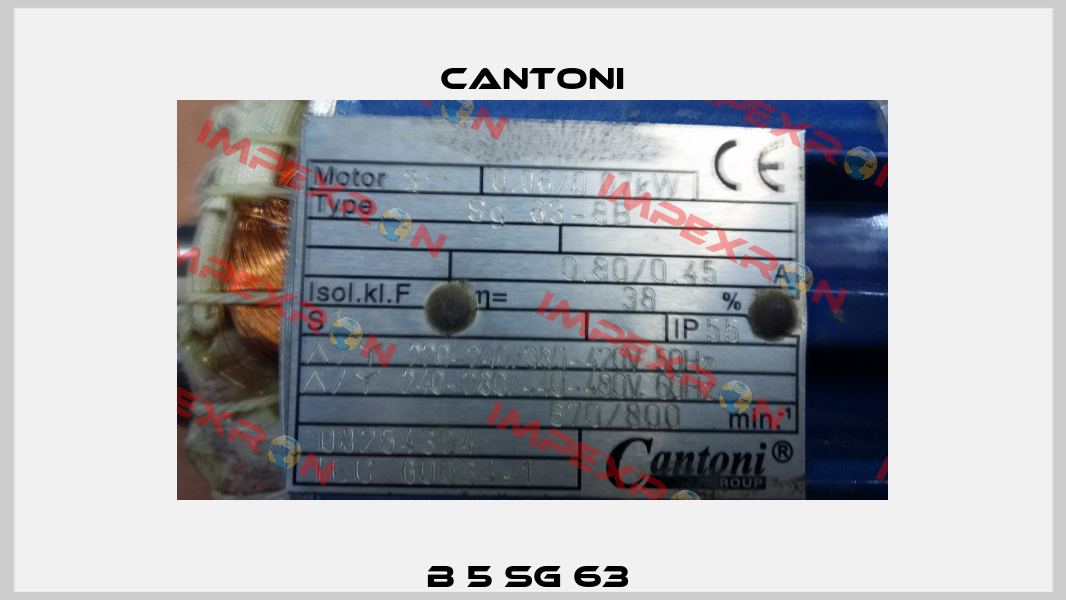 B 5 SG 63  Cantoni