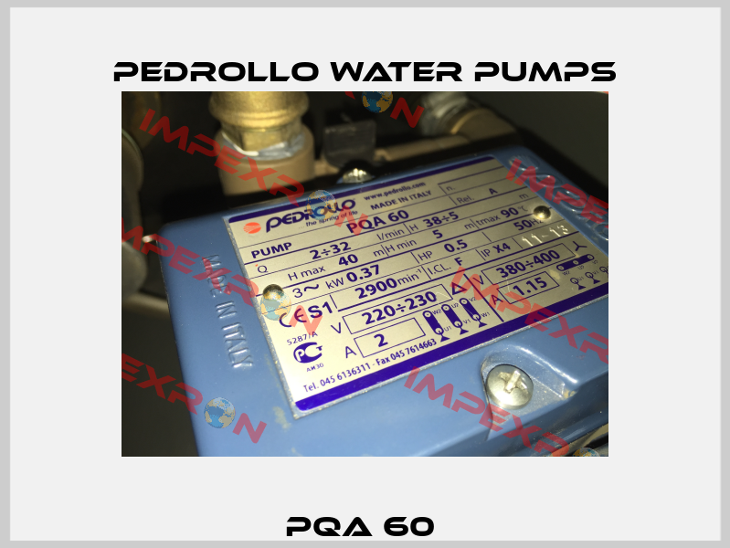PQA 60  Pedrollo Water Pumps
