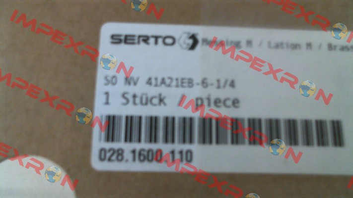 P/N: 028.1600.110 Type: SO NV 41A21EB-6-1/4 Serto