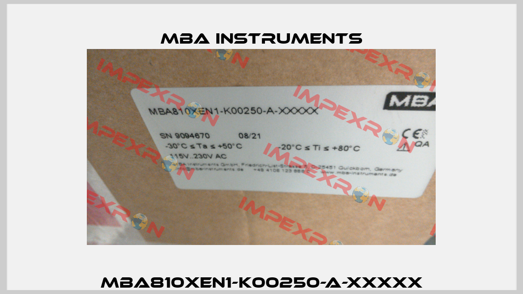 MBA810XEN1-K00250-A-XXXXX MBA Instruments