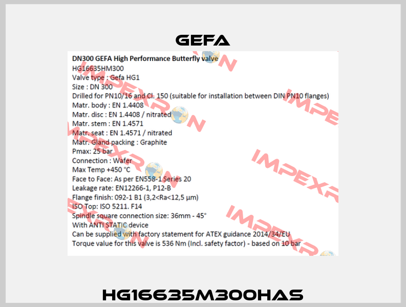 HG16635M300HAS Gefa