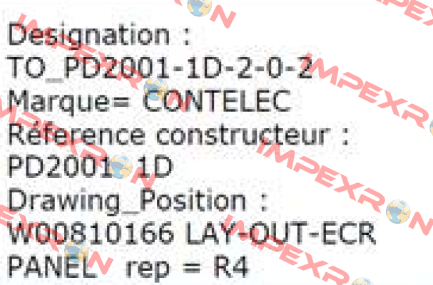 PD2001 - 1D 2-0-2 - OEM  Contelec