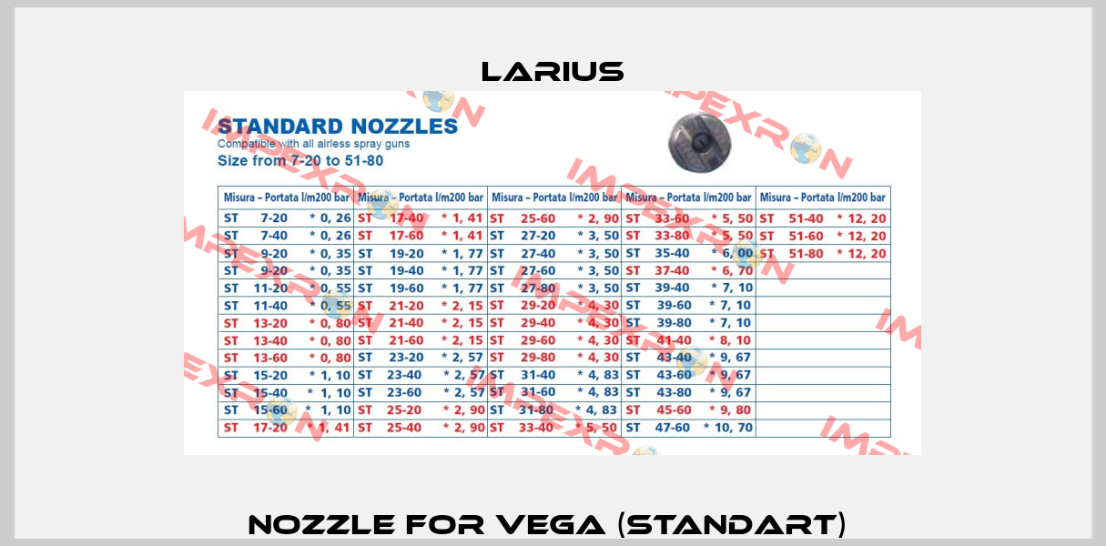 Nozzle for Vega (standart)  Larius