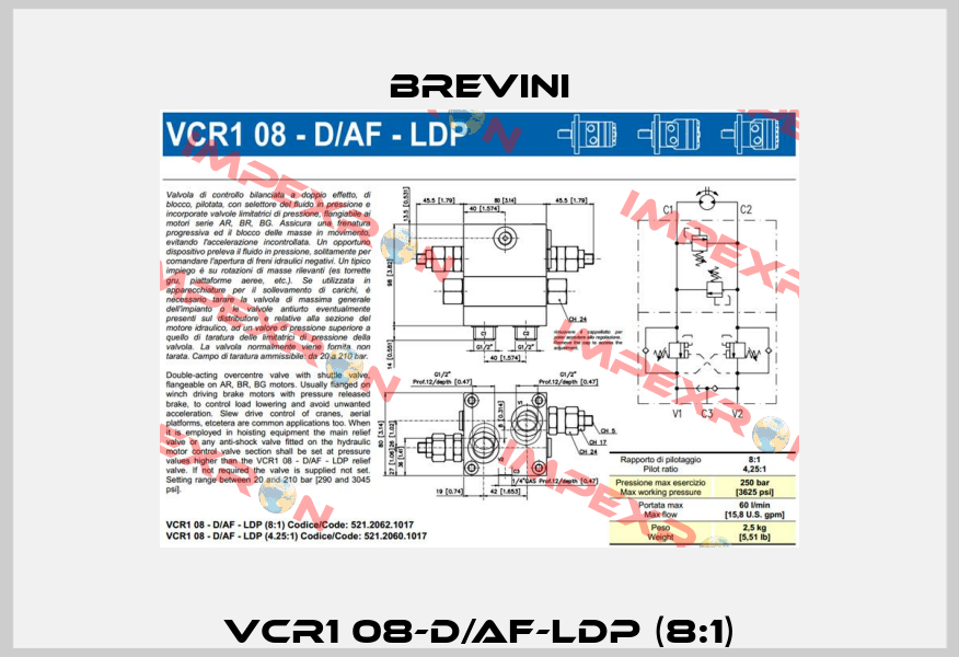 VCR1 08-D/AF-LDP (8:1) Brevini