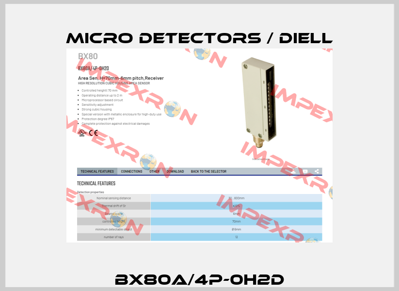 BX80A/4P-0H2D Micro Detectors / Diell