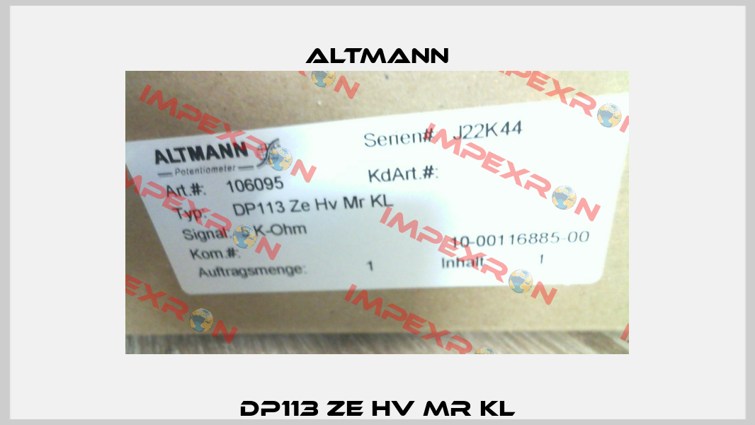 DP113 Ze HV Mr KL ALTMANN