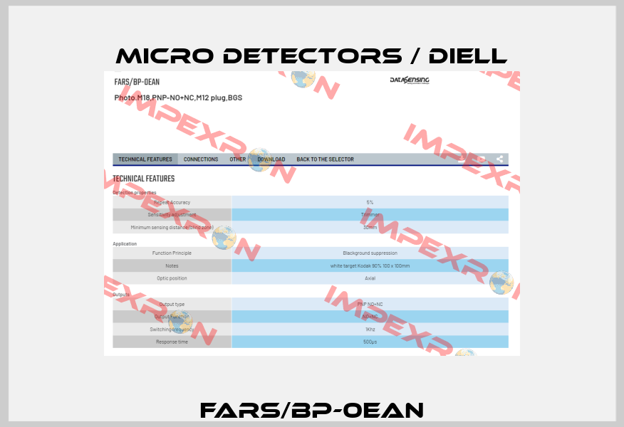FARS/BP-0EAN Micro Detectors / Diell