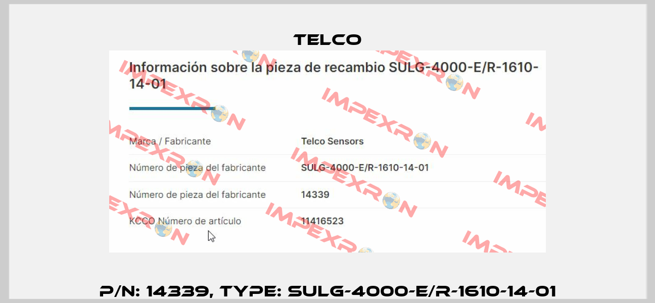 p/n: 14339, Type: SULG-4000-E/R-1610-14-01 Telco