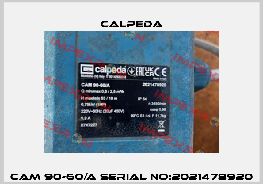 CAM 90-60/A Serial No:2021478920 Calpeda