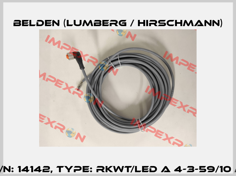 P/N: 14142, Type: RKWT/LED A 4-3-59/10 M Belden (Lumberg / Hirschmann)
