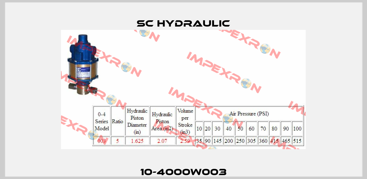 10-4000W003 SC Hydraulic