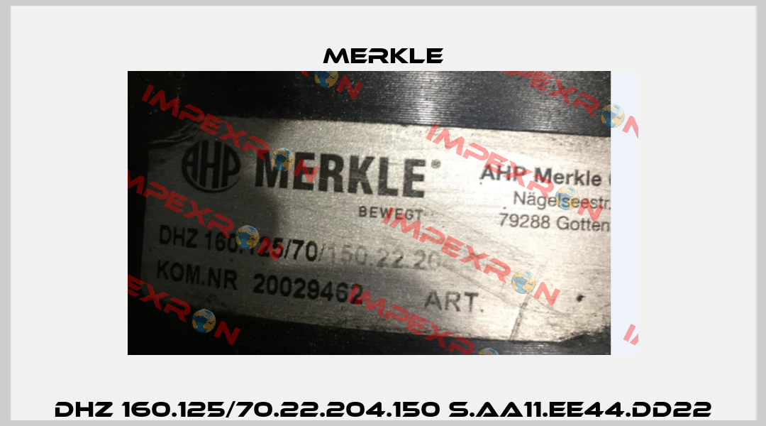 DHZ 160.125/70.22.204.150 S.AA11.EE44.DD22 Merkle
