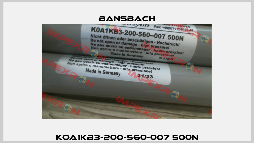 KOA1KB3-200-560-007 500N Bansbach