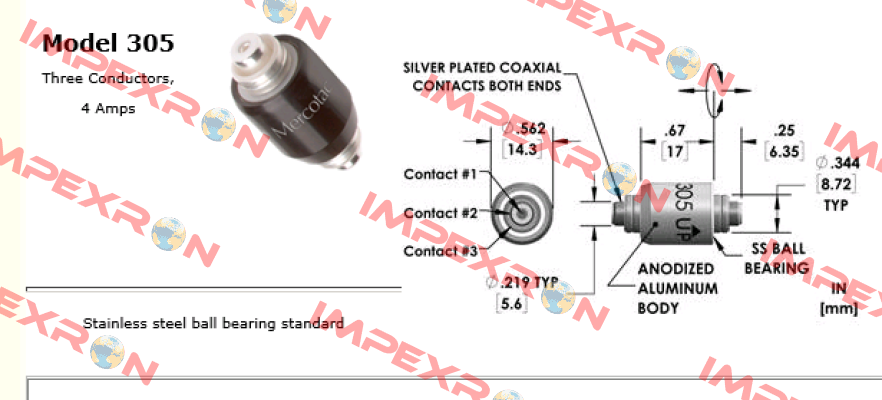P/N: LM03-03050-00 Type: 305 Mercotac
