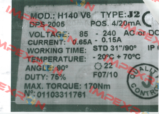H140 V6 J+J Automation